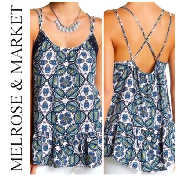 Melrose and Market Tops - Melrose & Market Sleeveless Boho Cami Top in Small